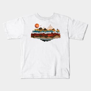 Birds Over the Hot Mountains Kids T-Shirt